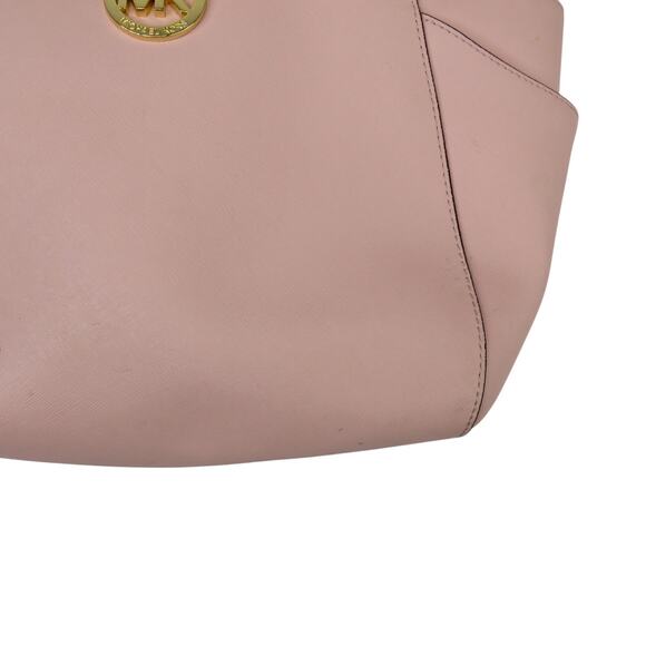 Michael Kors Jet Set Tote in Blossom Light Pink Hand Bag with Gold Chain Straps - Picture 9 of 13